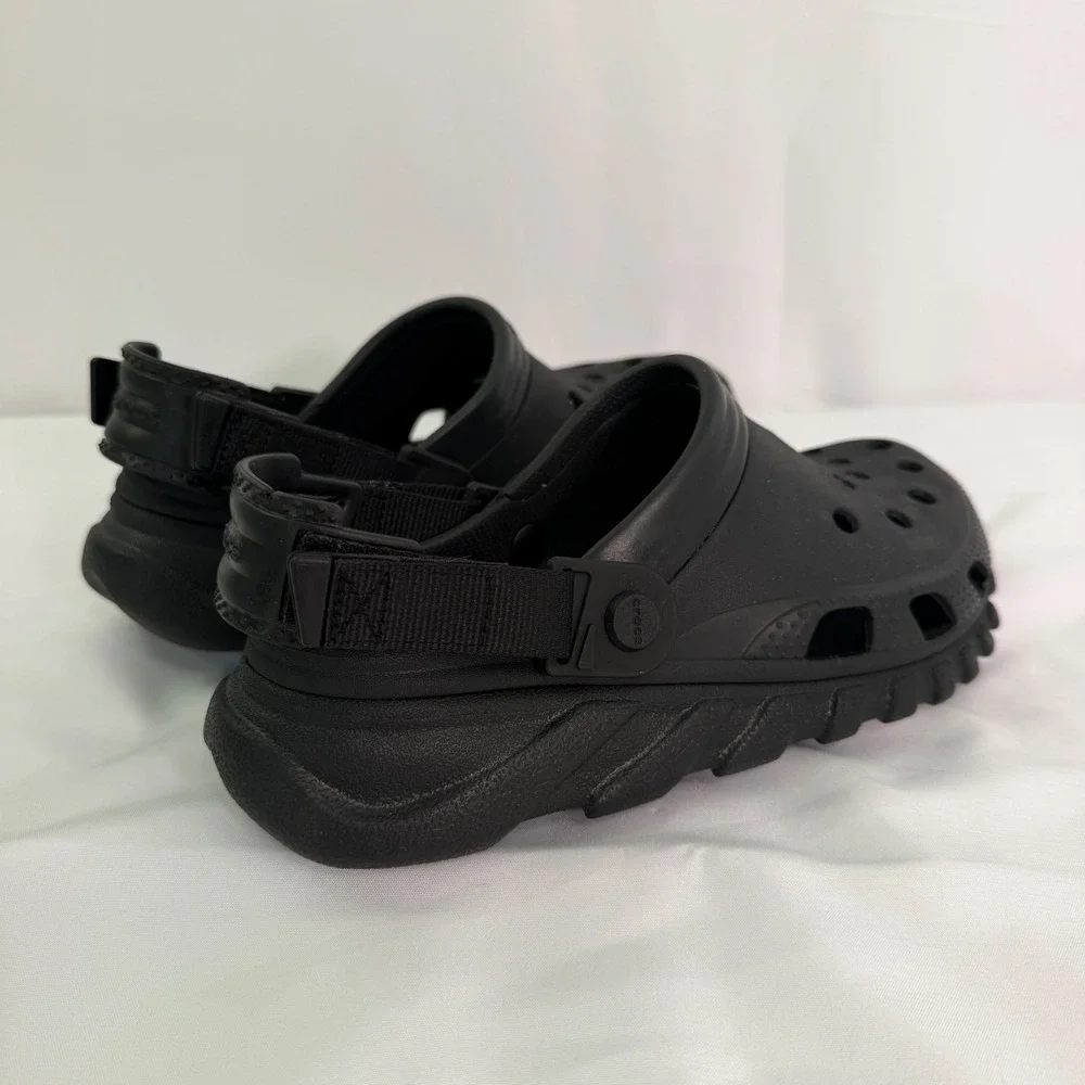 Crocs Echo Clog Black Sporty Streetwear Shoes J6 with 14 Superhero Charms